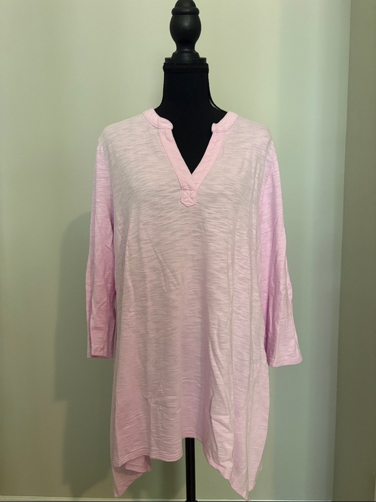 Chico's Tops - Chico's Light Pink V-Neck Slub-Knit Tunic